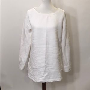 Merona Rippled White Tunic Sweater Size M